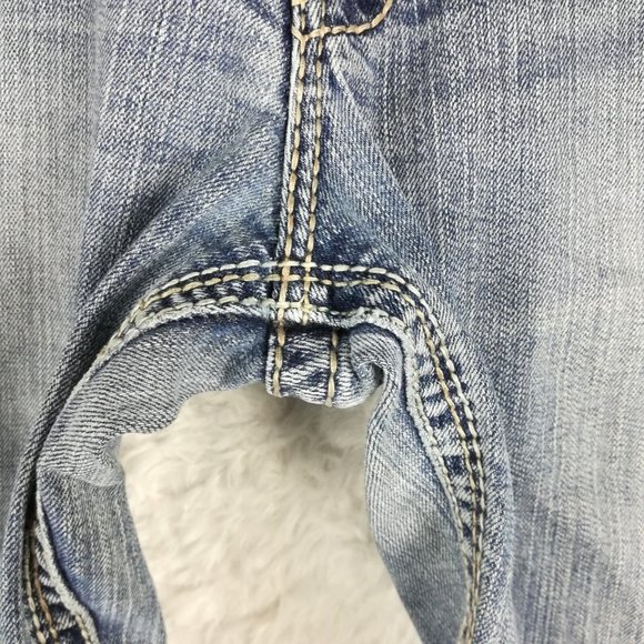 Silver Womens Jeans Eden Flare Blue Denim Light Wash Low Rise Embroidered 29 - Picture 7 of 15